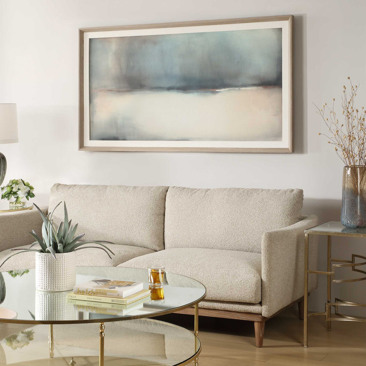 Deep Rains Framed Abstract Print - Light Gray by Uttermost - View 3