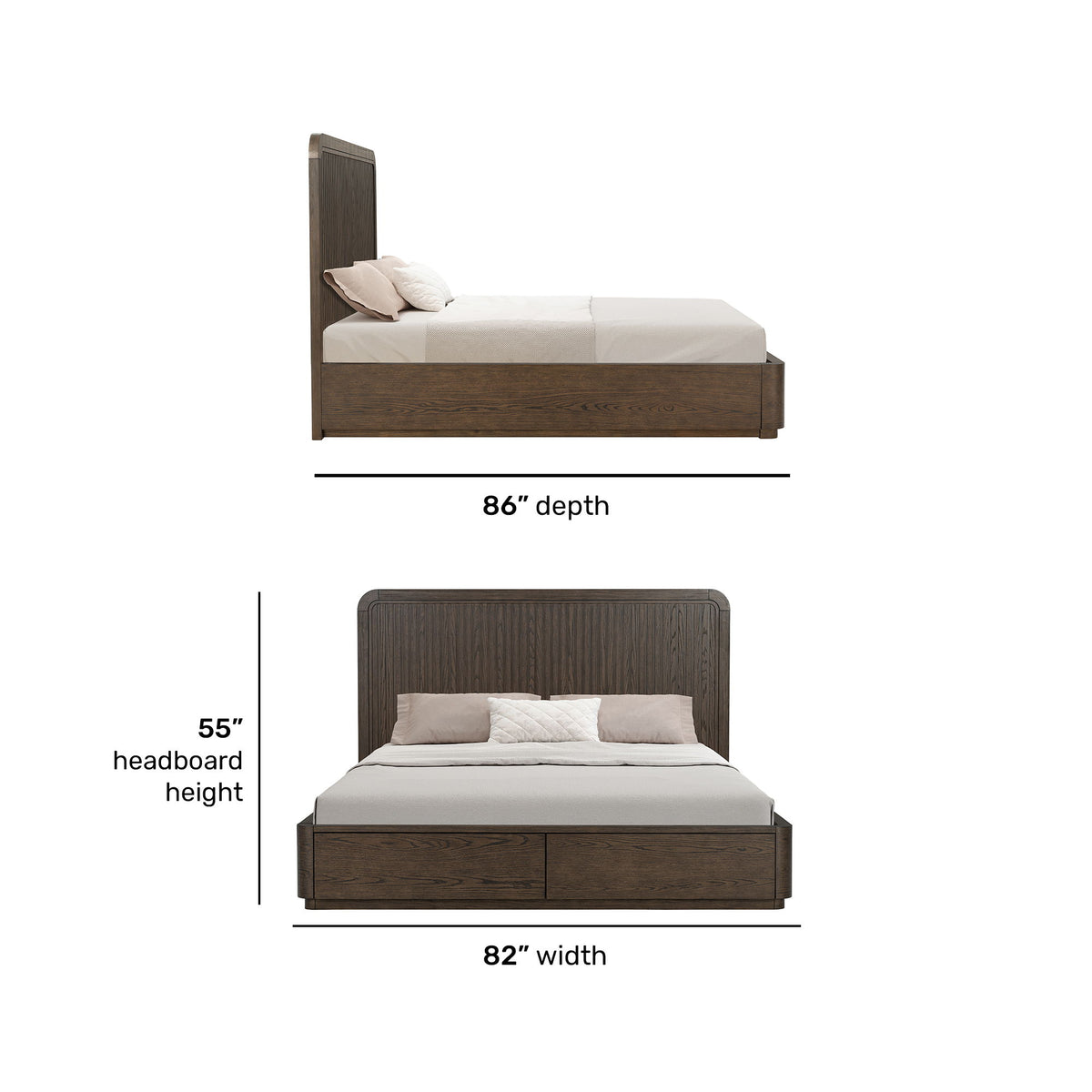 Athens King Panel Storage Bed - Dark Brown | Flexsteel