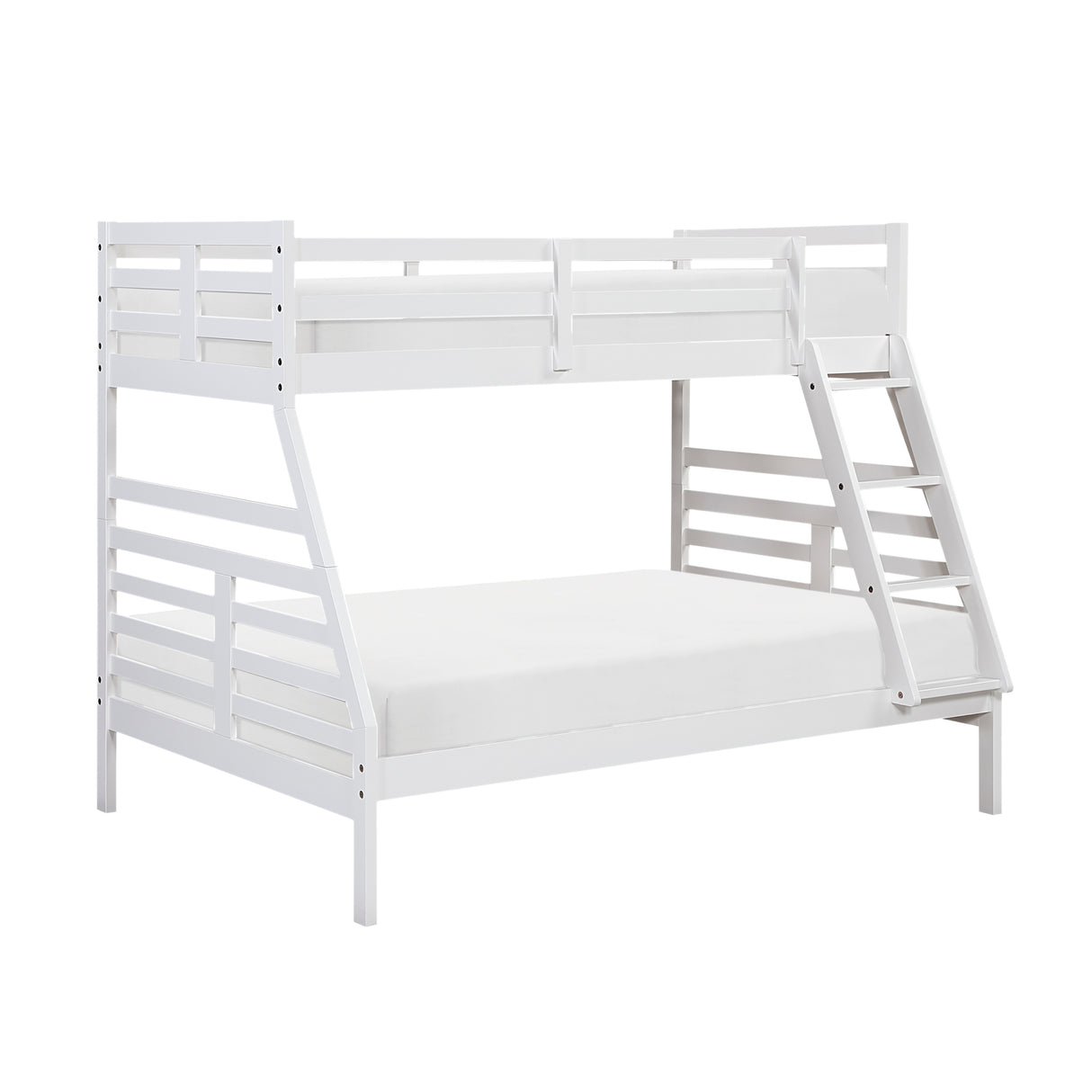 Twin over Full Bunk Bed 1pc Classic White Finish Youth Bedroom Furniture Durable Wood - sold by Home Elegance USA