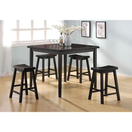 Acme - Gaucho 5PC Pack Counter Height Table Set 7288 Black Finish