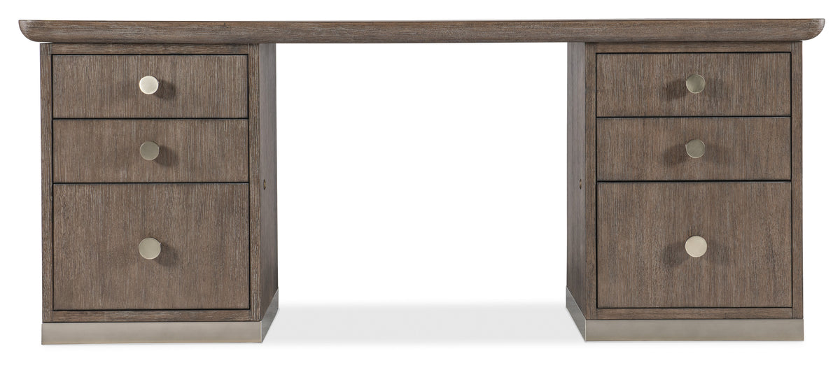 Modern Mood Executive Desk - Dark Brown / Dark Gray by Hooker Furniture - View 6