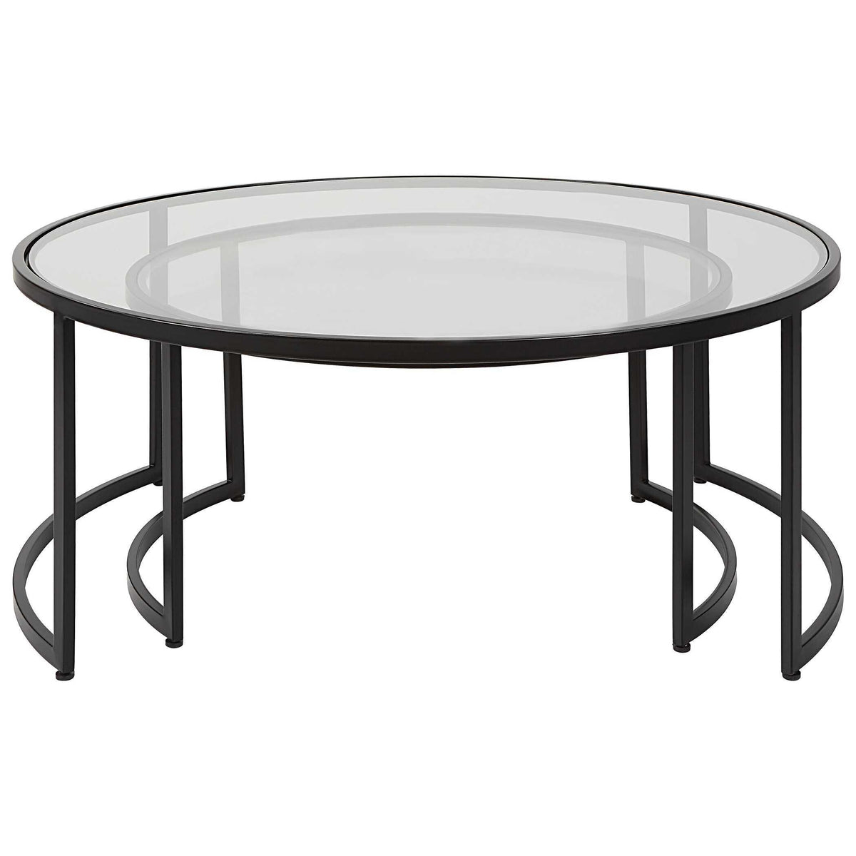 Rhea Nesting Coffee Tables (Set of 2) - Black by Uttermost - View 6