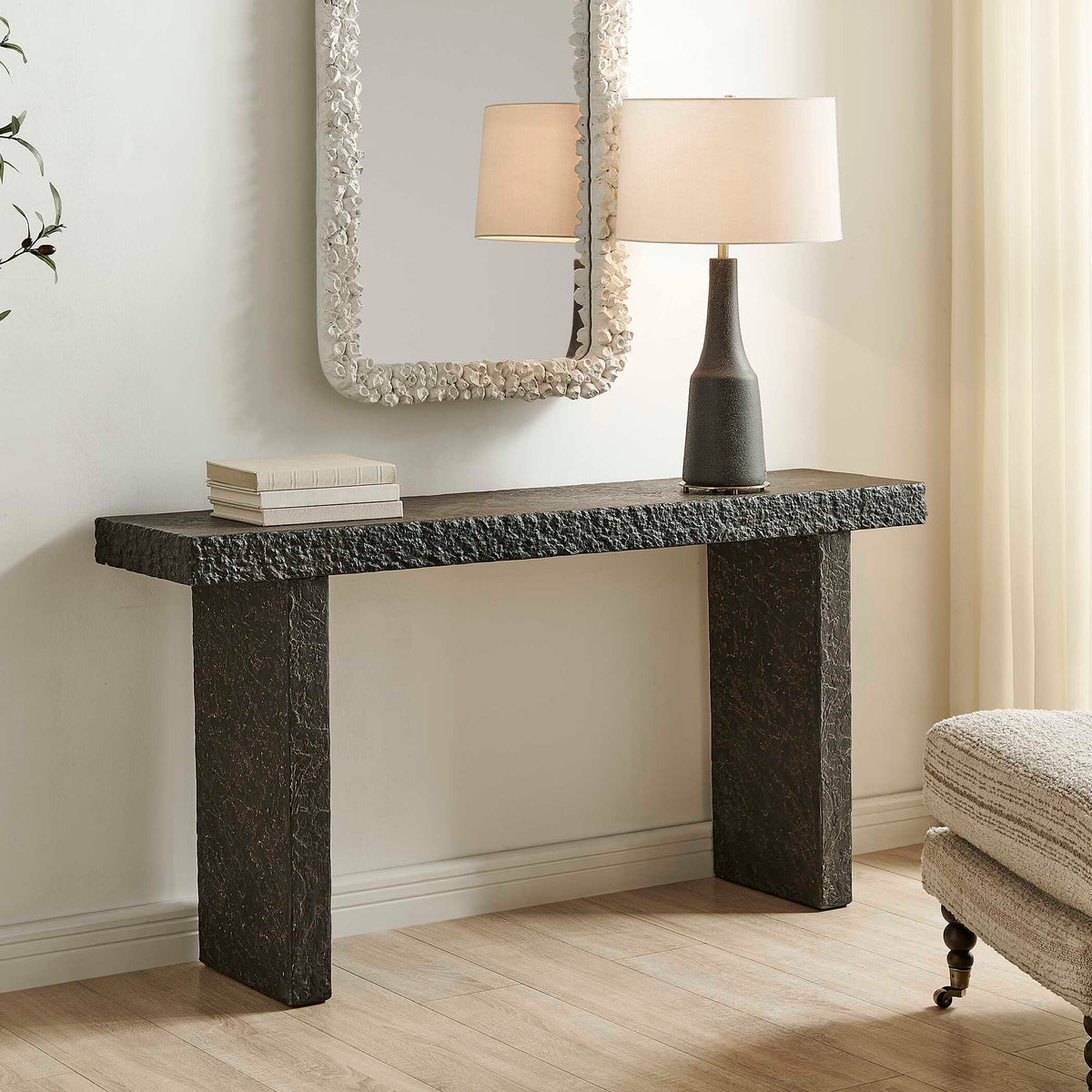 Hagan Indoor-Outdoor Console Table Slate - Black by Uttermost - View 3
