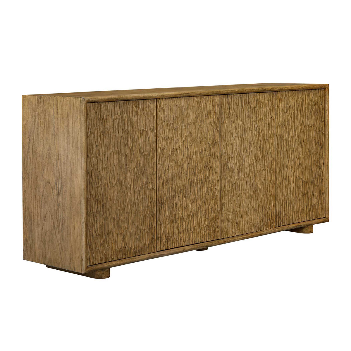 Stevenson Wood 4 Door Cabinet Natural - Light Brown by Uttermost - View 3