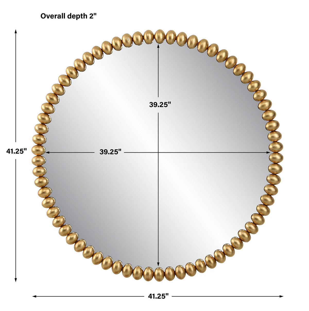 Byzantine Round Mirror - Gold by Uttermost - View 4