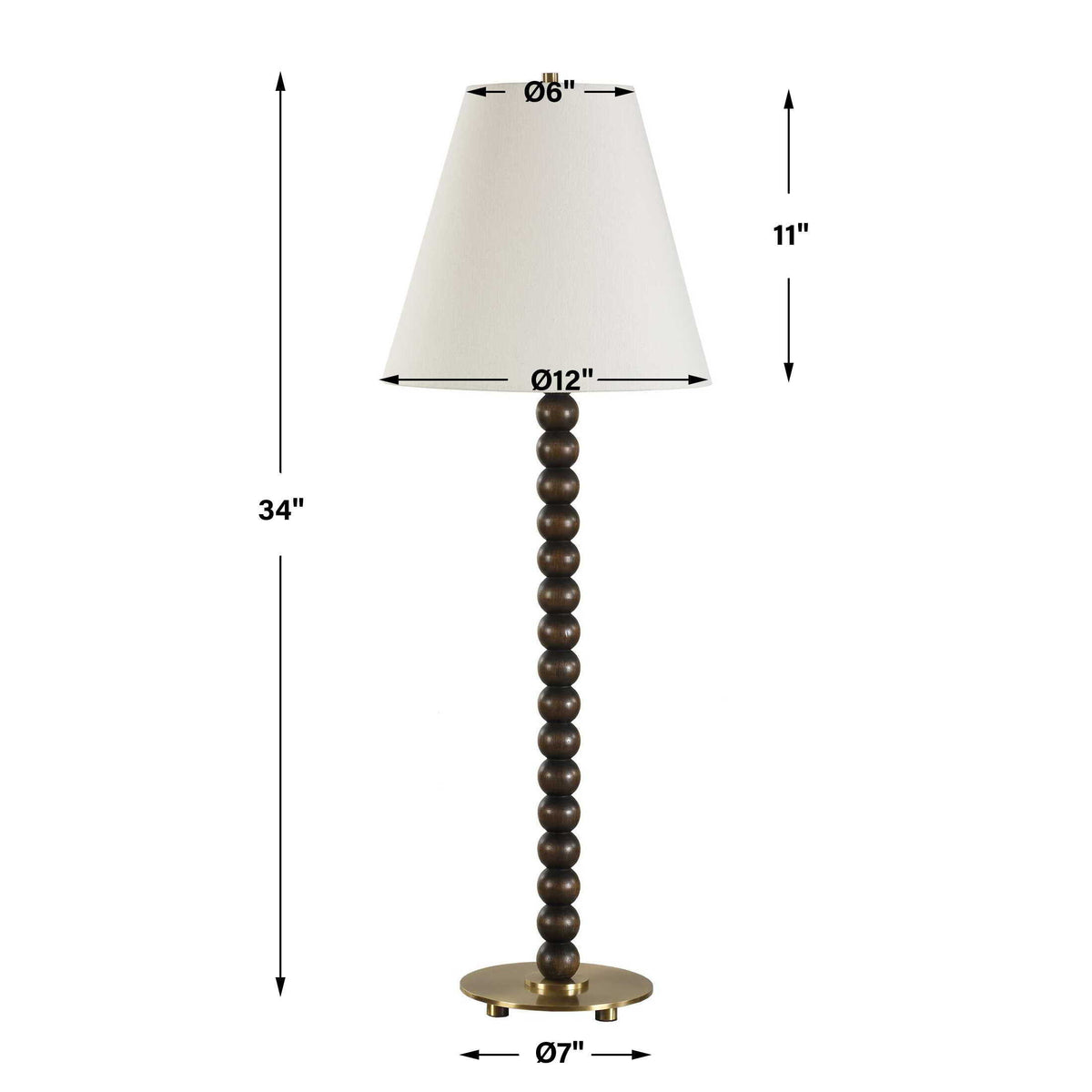 Gallus Wood Spheres Table Lamp Brown / Woodtone - Dark Brown / White by Uttermost - View 7