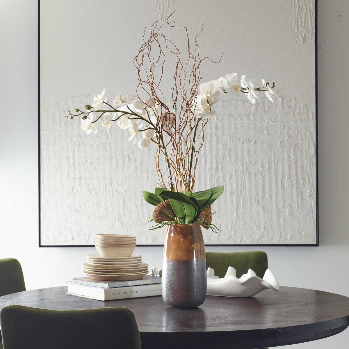 Earthbound Orchid With Vase - Dark Brown by Uttermost - View 3