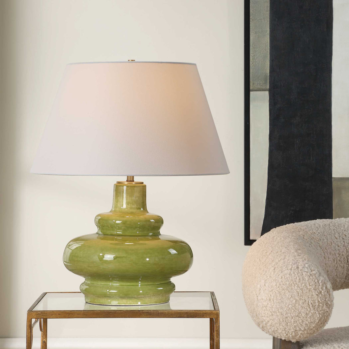 Penny Table Lamp - Green by Uttermost - View 2