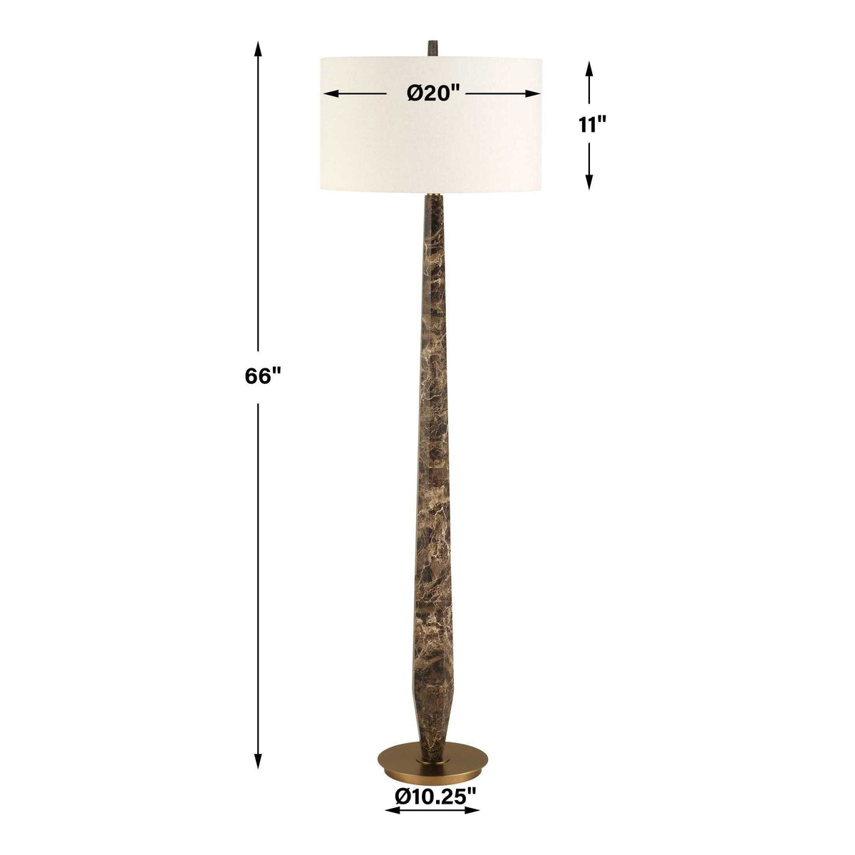 Tyree Marble Floor Lamp - Dark Brown by Uttermost - View 6