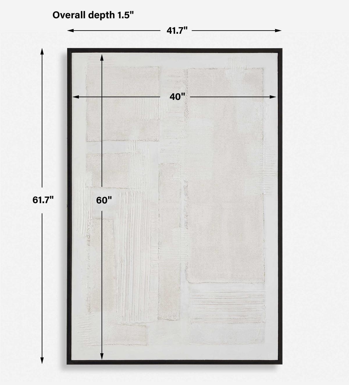 Clean Slate Slate Hand Painted Canvas - Dark Gray by Uttermost - View 9