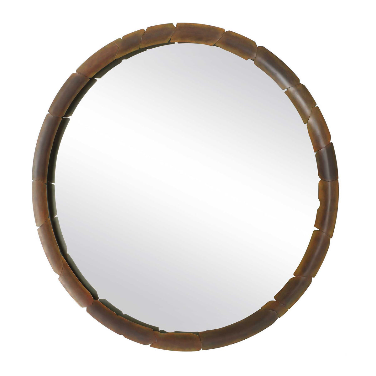 Auger Amber Glass Round Mirror - Bronze by Uttermost - View 4