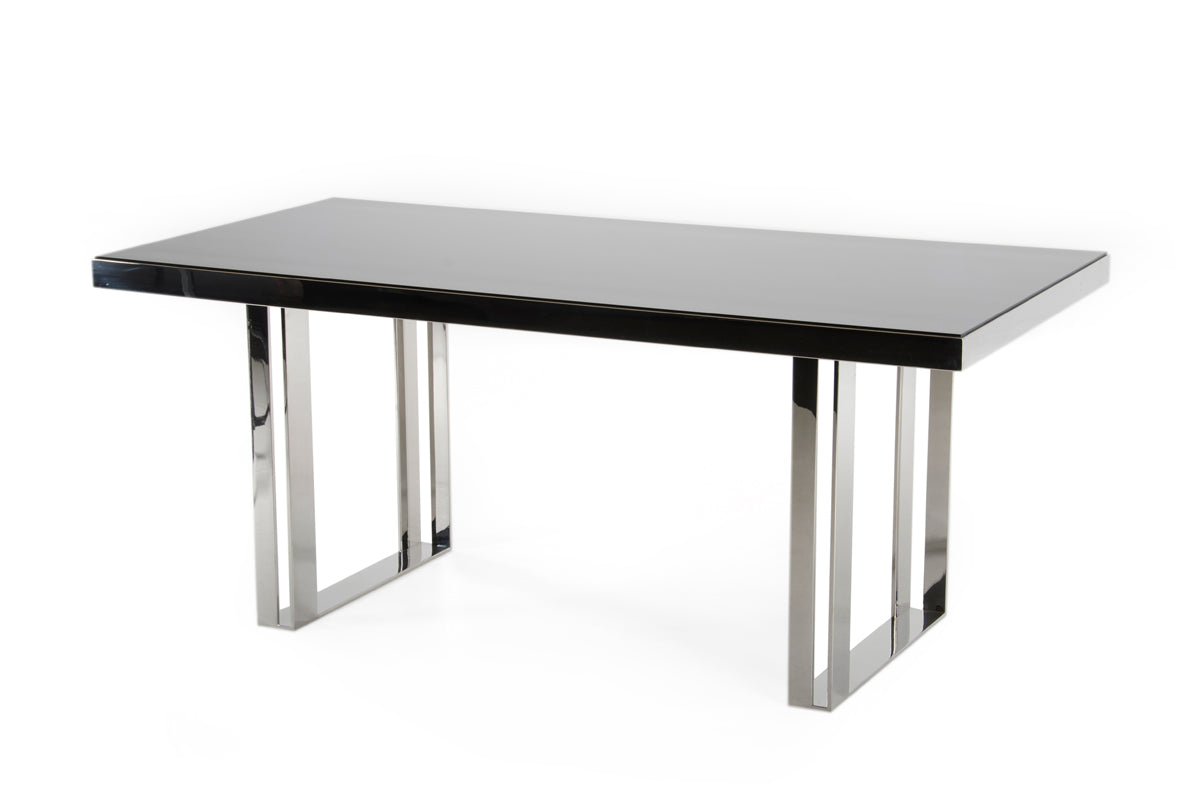 Courtland Modern Stainless Steel Dining Table - View Image 1