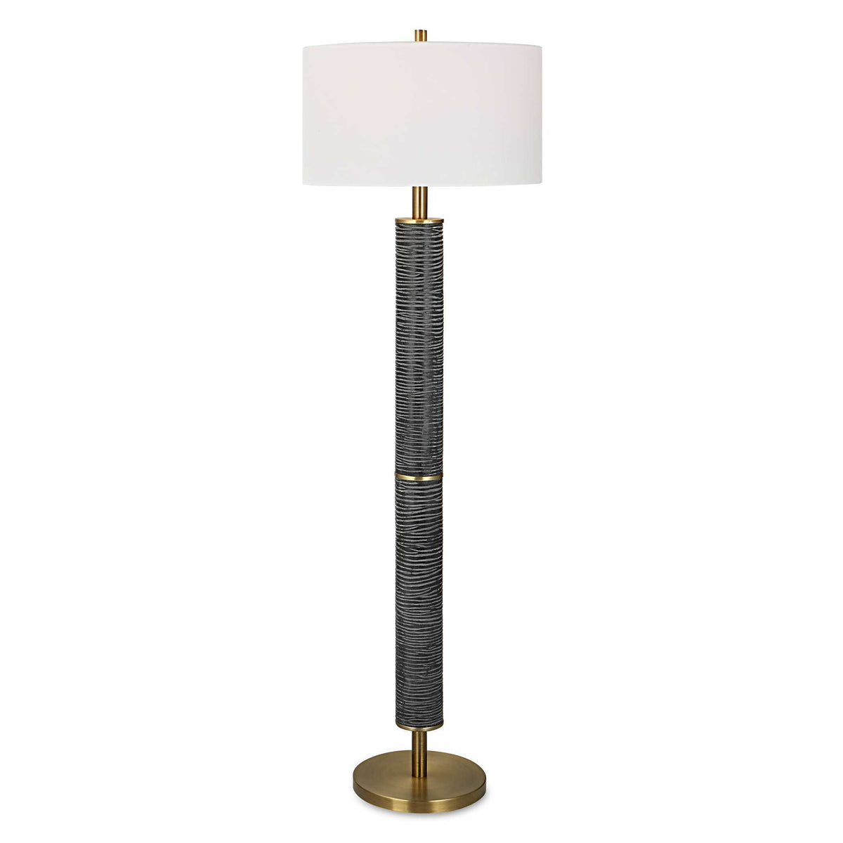 Summit Rustic Floor Lamp - Black / White by Uttermost - View 1