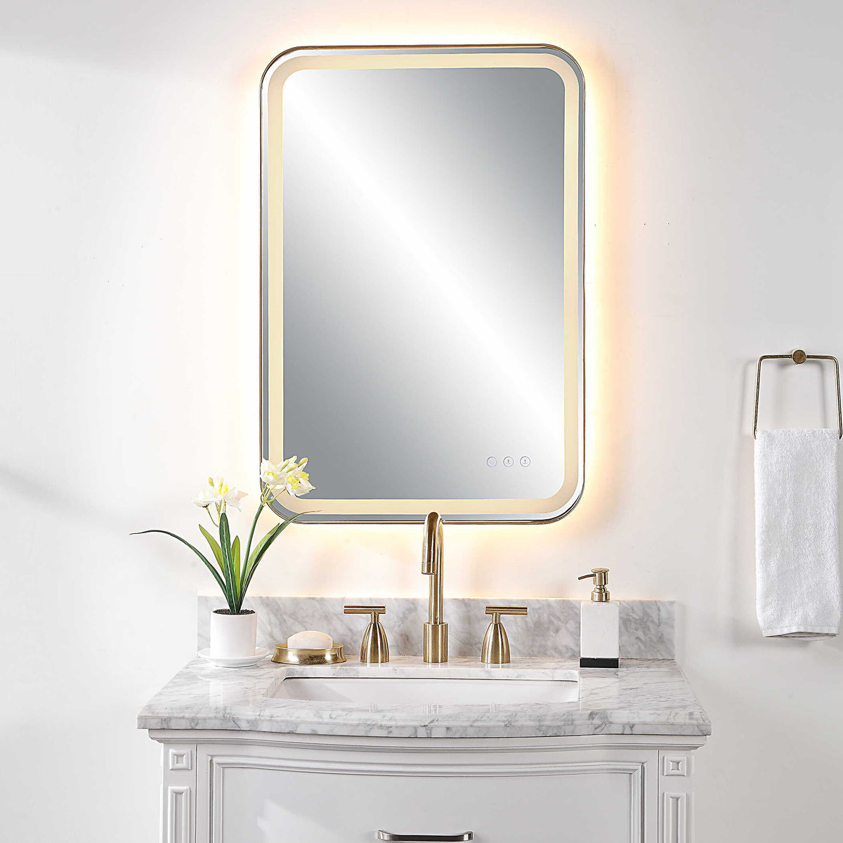 Crofton Vanity Mirror Gold & Silver - Gold / Silver by Uttermost - View 2