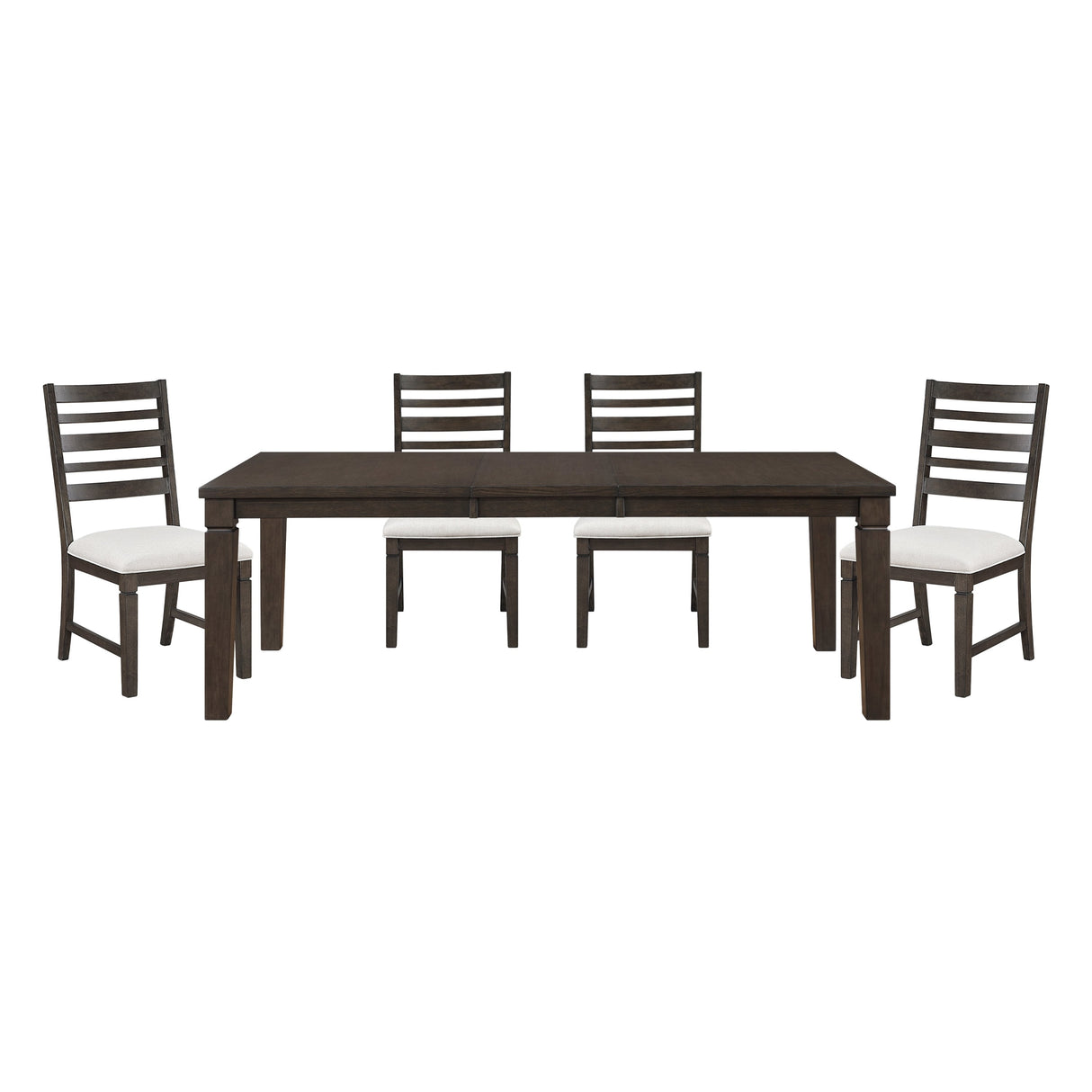 Classic Style 5pc Dining Set Dark Espresso Finish Table with Extension Leaf and 4x Chairs Comfortable Seat Wooden Dining Furniture - sold by Home Elegance USA