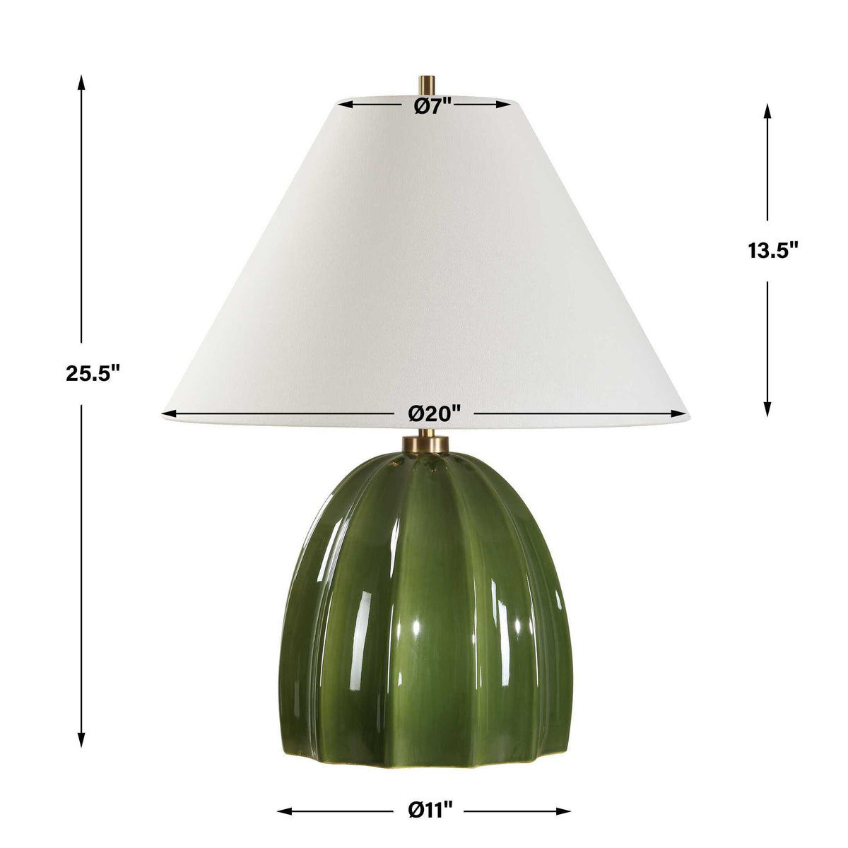 Renna Table Lamp Moss Green - Dark Green by Uttermost - View 7