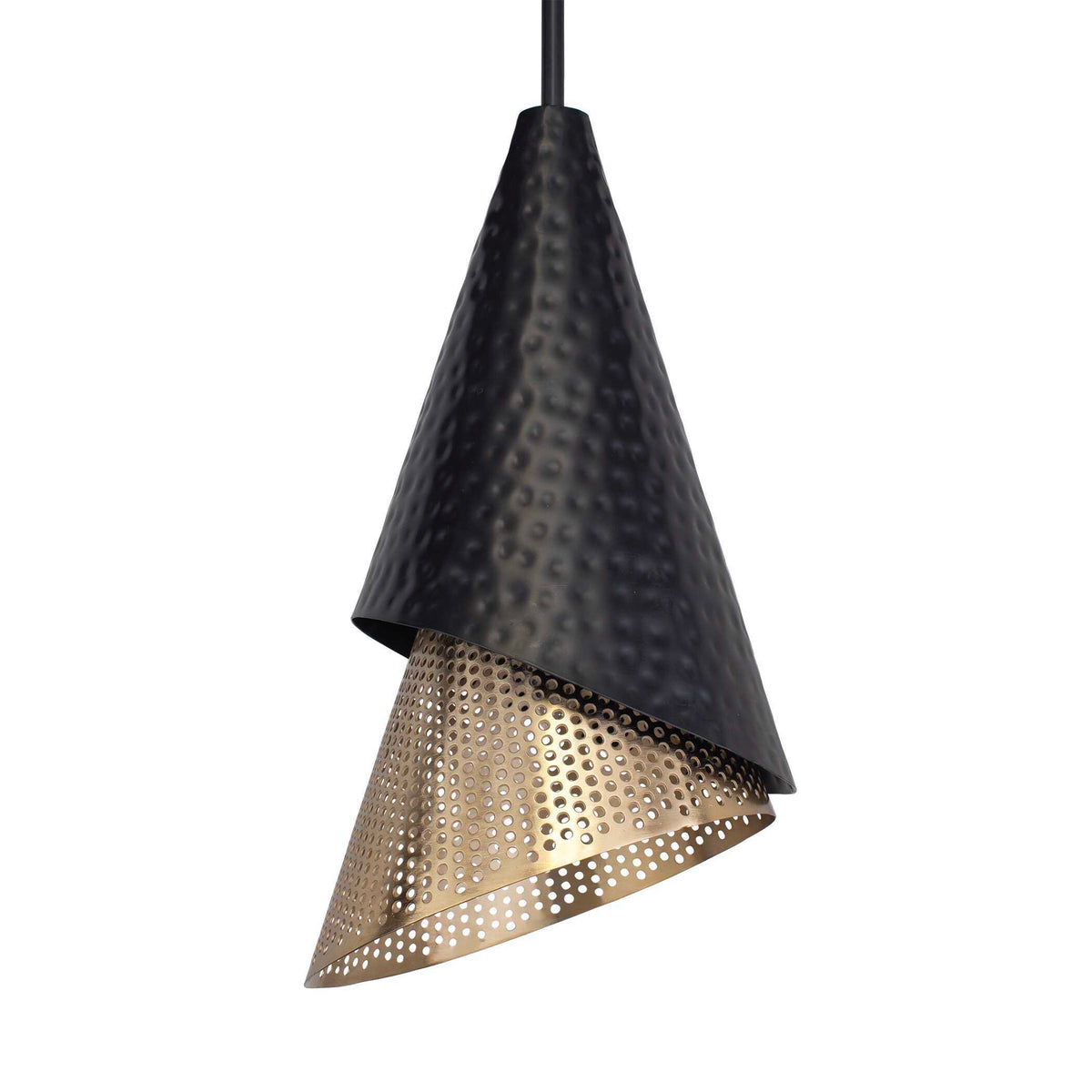Apollo 1 Light Mini Pendant - Black / Gold by Uttermost - View 4