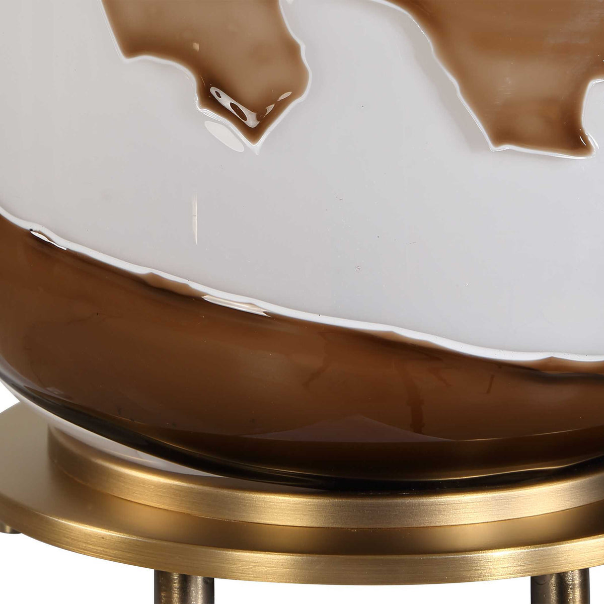 Ararat Swirl Table Lamp - Dark Brown / White by Uttermost - View 6