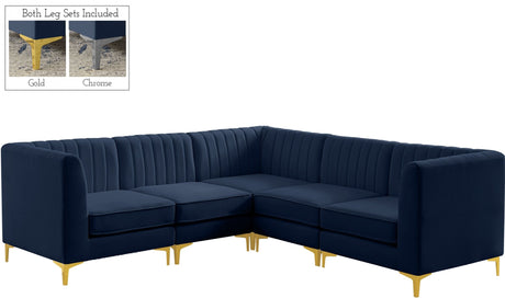 Alina - Modular Sectional 5 Piece - Navy | Home Elegance USA