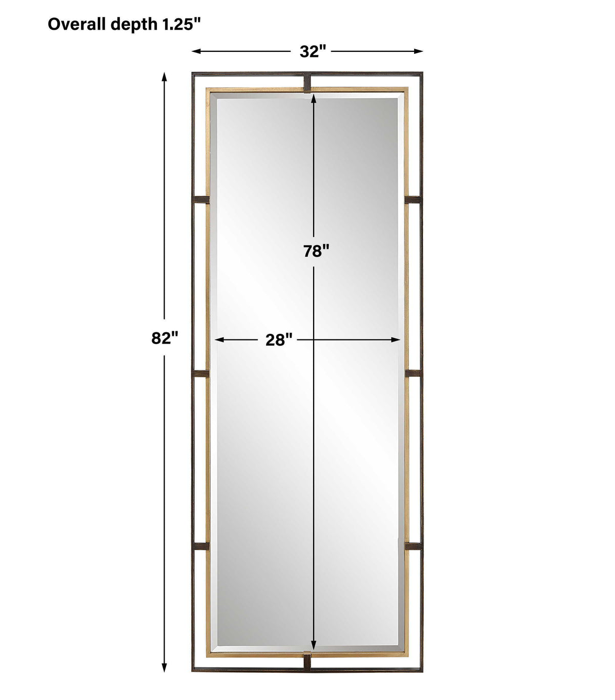 Carrizo Tall Mirror Bronze & Gold - Bronze / Gold by Uttermost - View 6