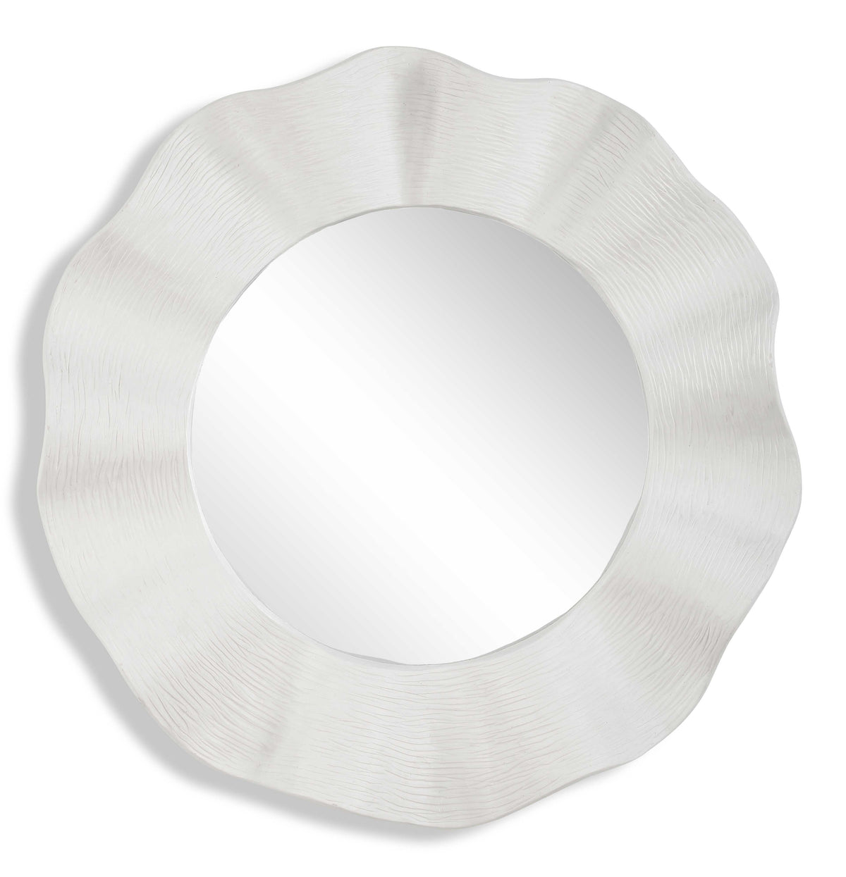 Wave Length Round Mirror White - Silver by Uttermost - View 1