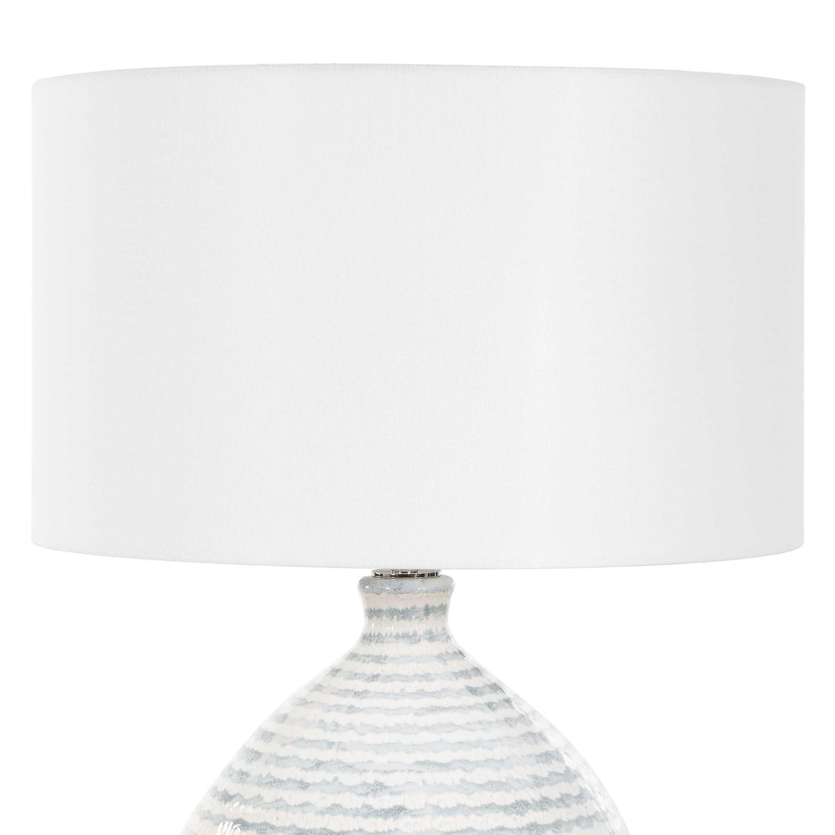 Clary Horizontally Striped Table Lamp - Gray / White by Uttermost - View 5