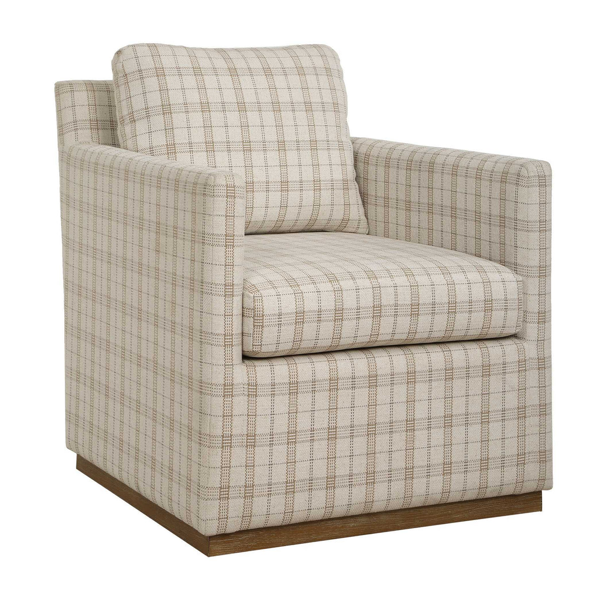 Basie Casual Linen Swivel Chair White - Beige by Uttermost - View 4