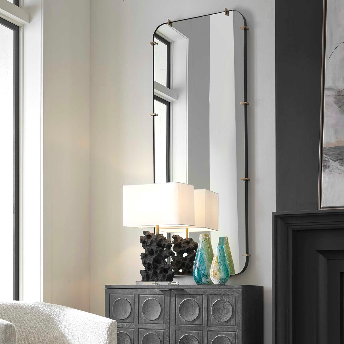 Pali Industrial Dressing Mirror - Gold by Uttermost - View 5