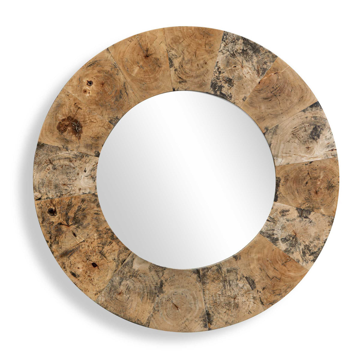 Hiram Round Wood Mirror Woodtone - Light Brown by Uttermost - View 1