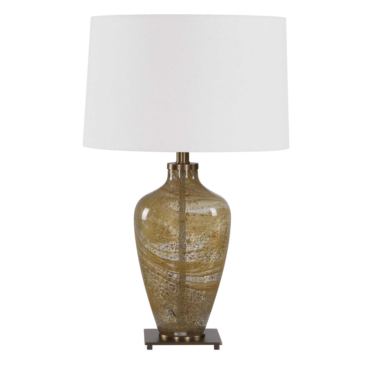 Rainer Blown Glass Table Lamp - Light Brown / White by Uttermost - View 4
