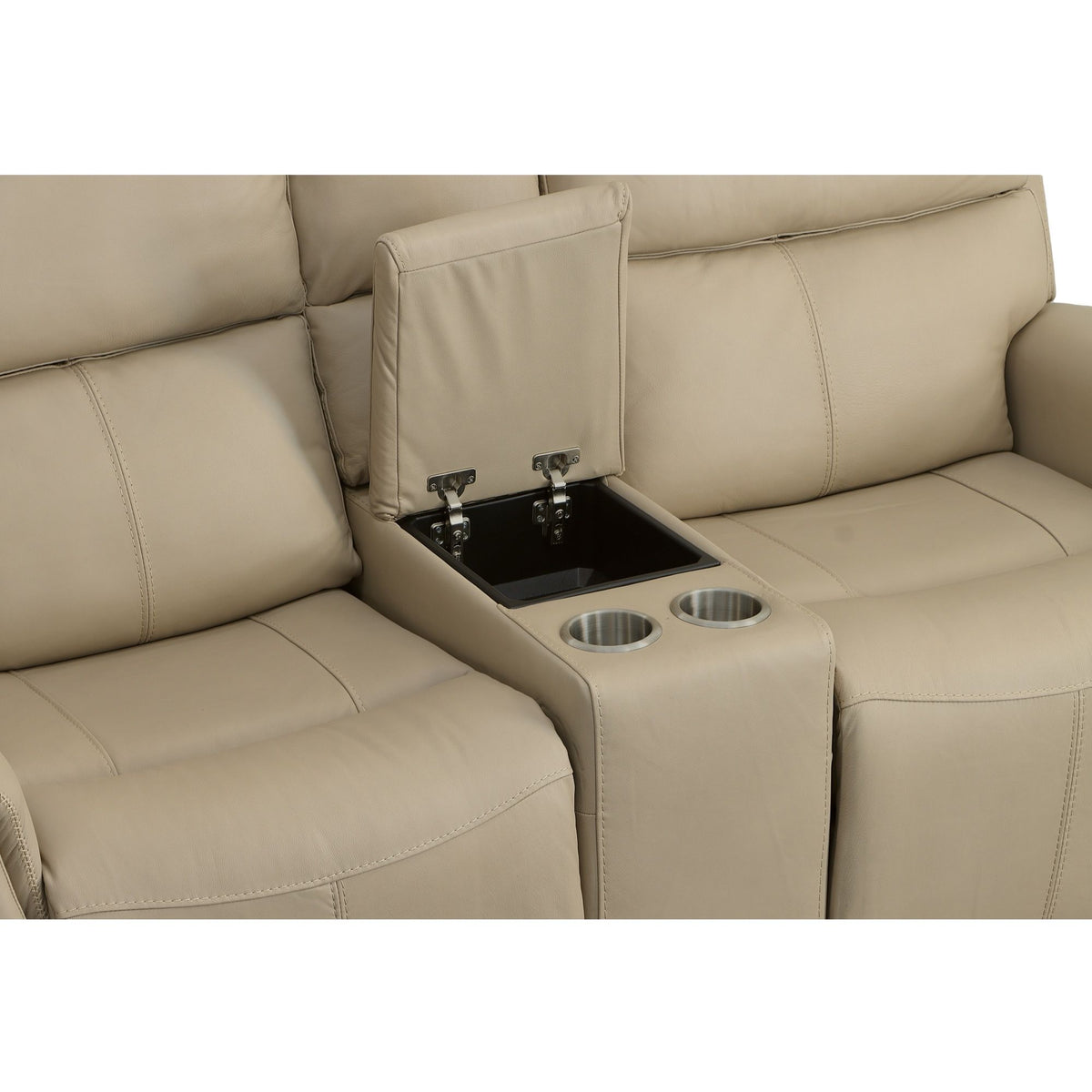 Jarvis Power Reclining Loveseat With Console & Power Headrests - Parchment | Flexsteel