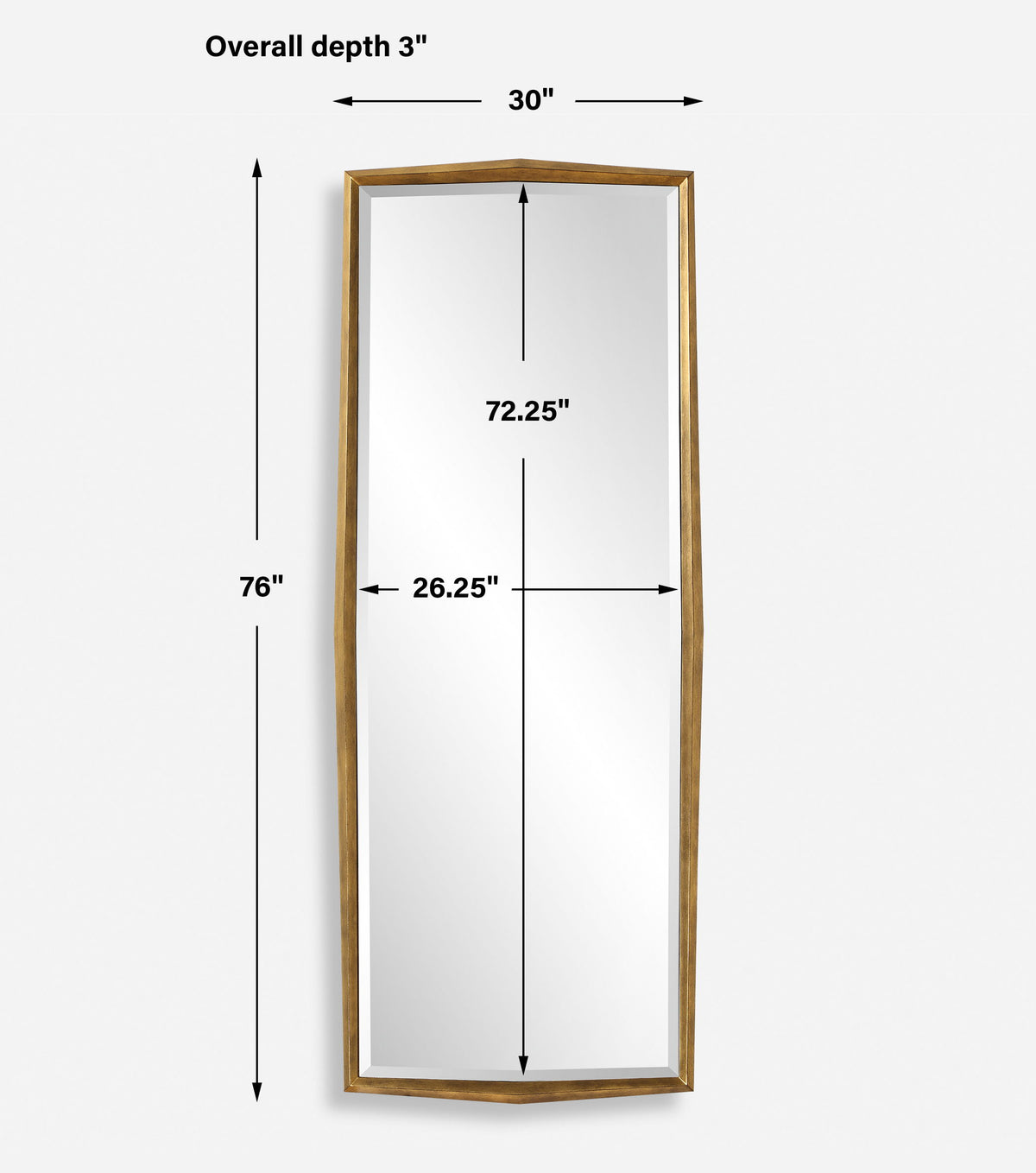 On Point Wood Dressing Mirror - Gold by Uttermost - View 6
