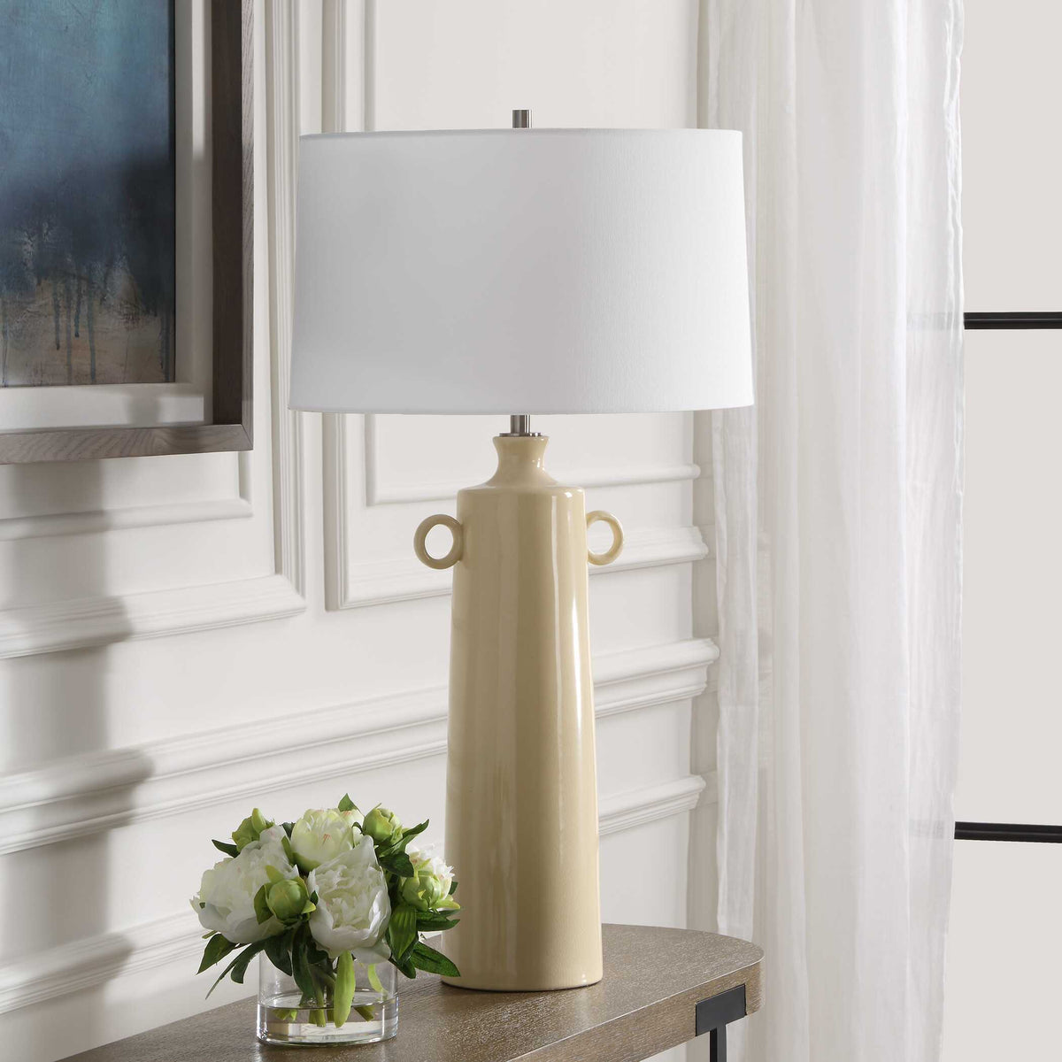 Florero Pale Yellow Table Lamp by Uttermost - View 3