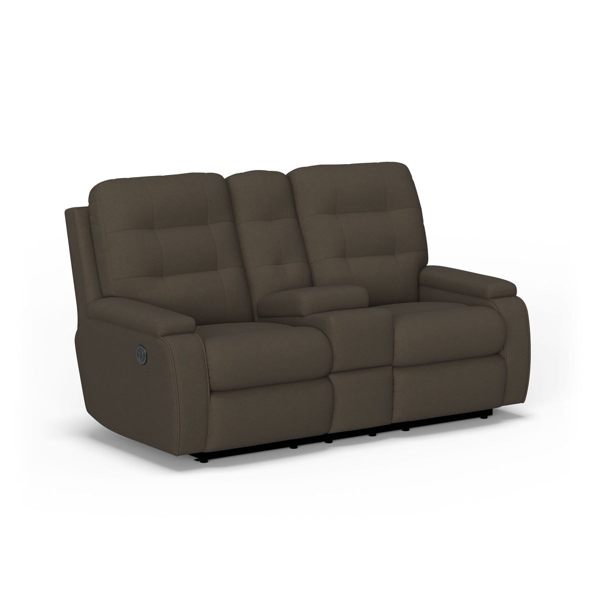 Kerrie Transitional Fabric Power Reclining Loveseat With Console | Flexsteel