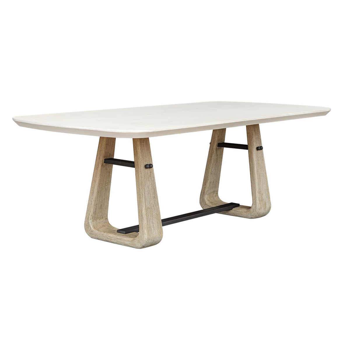 Circa Concrete Outdoor Dining Table White / Woodtone - Light Brown / White by Uttermost - View 3