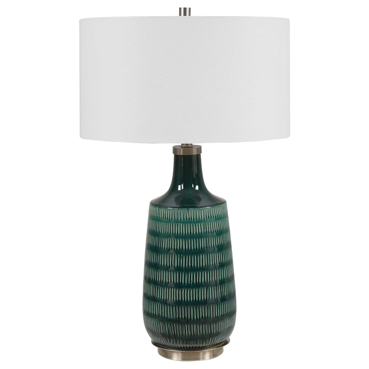 Scouts Table Lamp Deep Green - Green / White by Uttermost - View 4