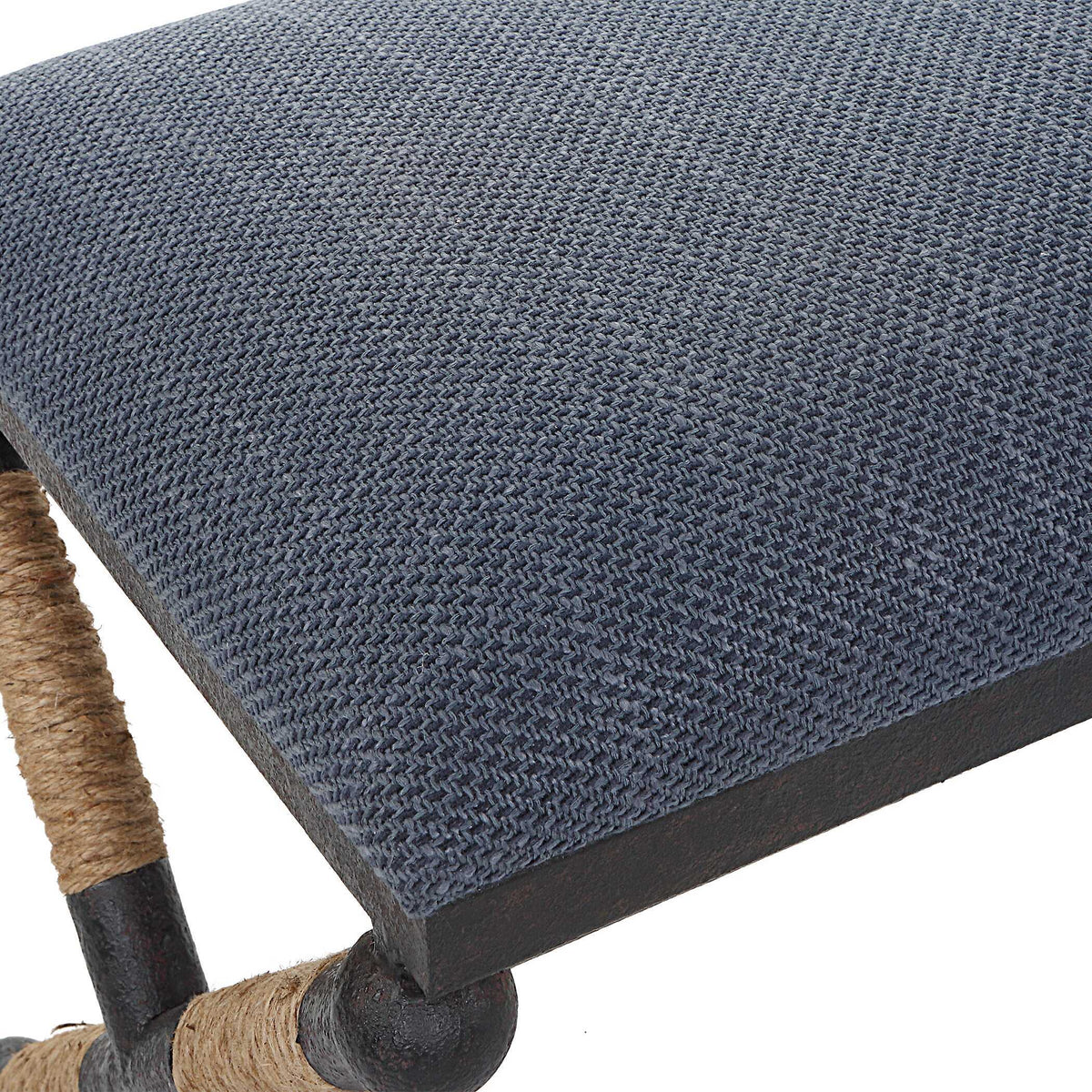 Firth Rustic Bench Navy - Blue / Light Brown by Uttermost - View 7