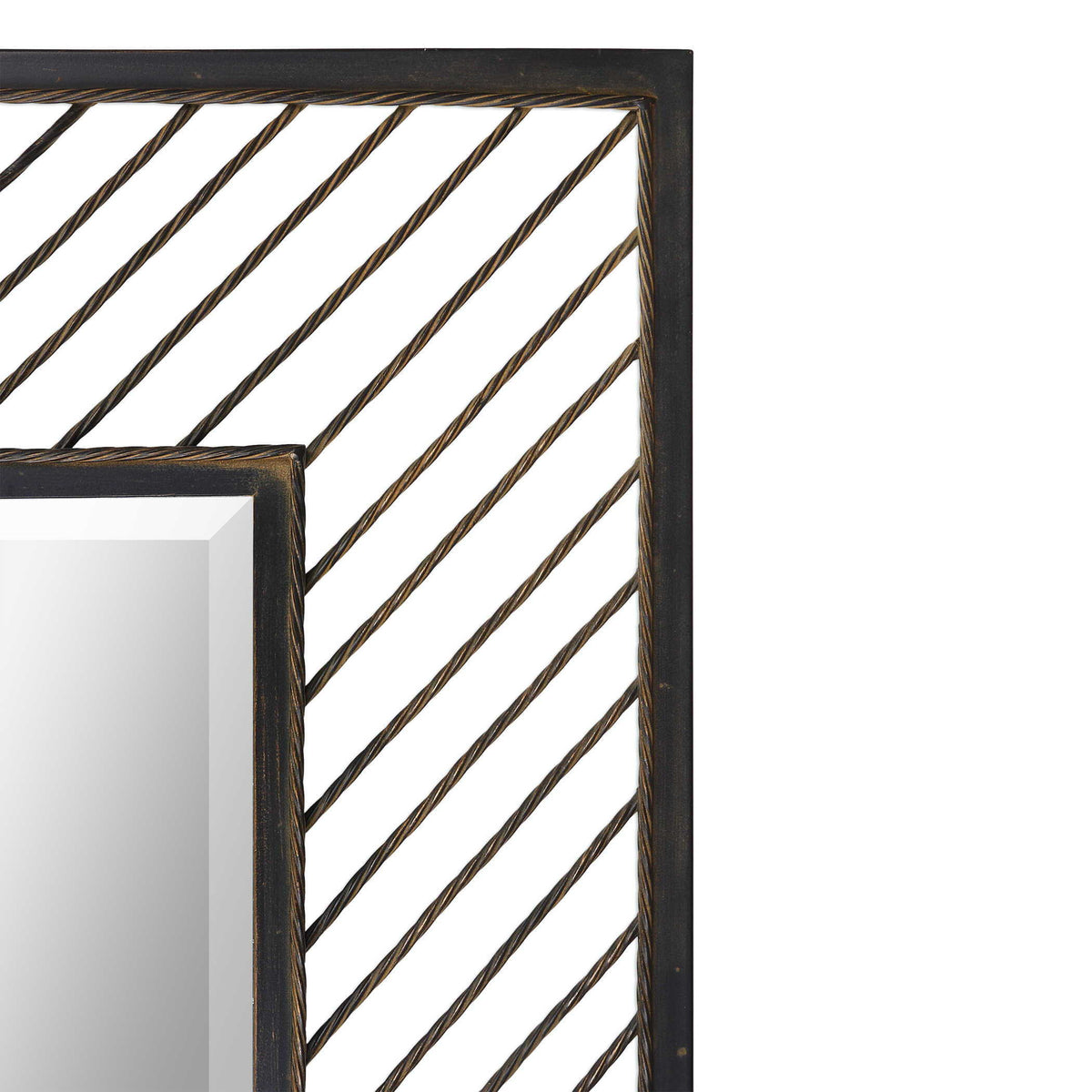 Karel Chevron Mirror - Black by Uttermost - View 3