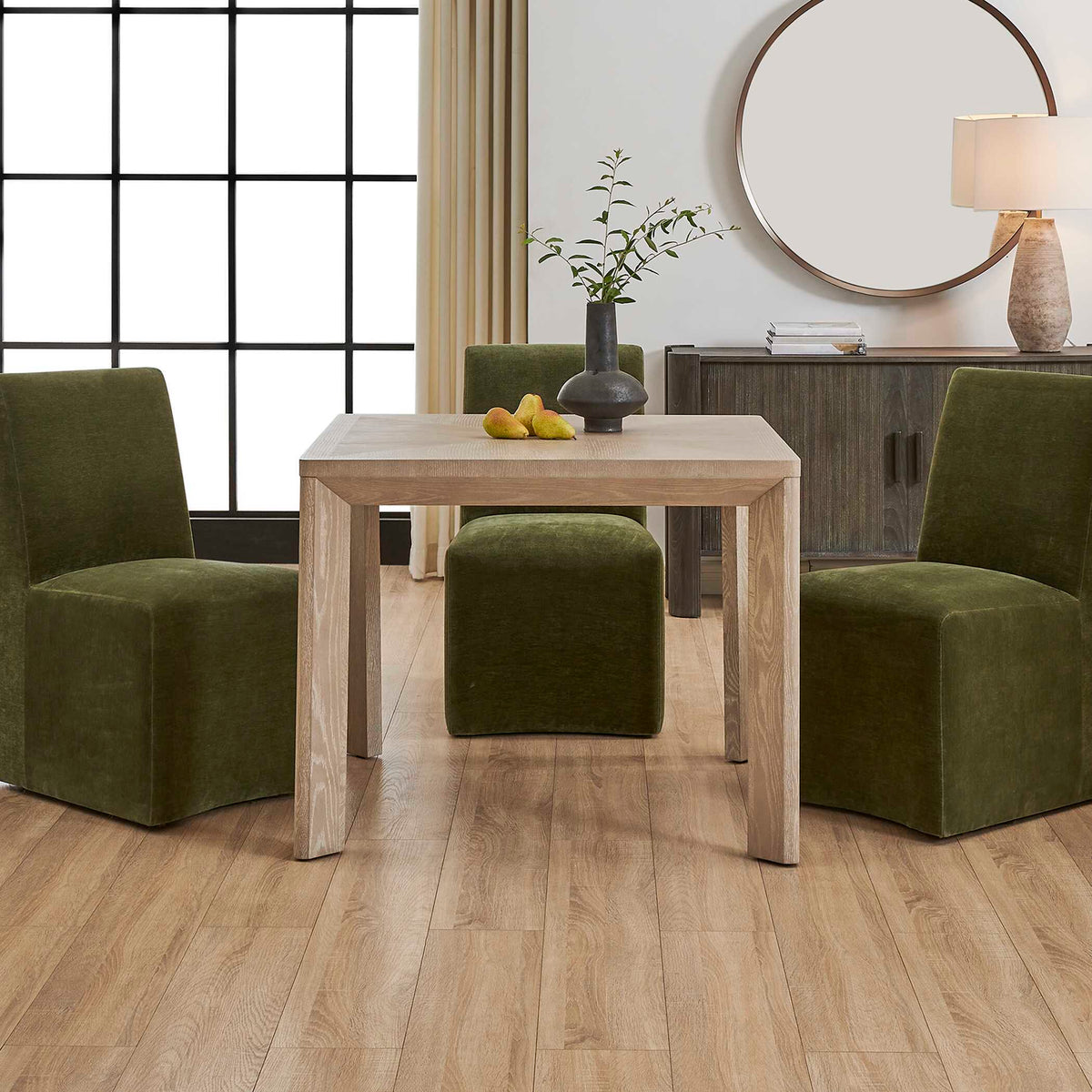 Noval Square Dining Game Table White / Woodtone - Light Brown by Uttermost - View 3