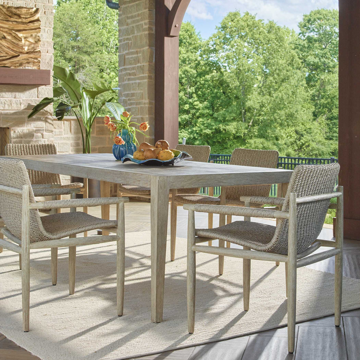 Sumba Wicker Outdoor Dining Chair - Gray by Uttermost - View 3