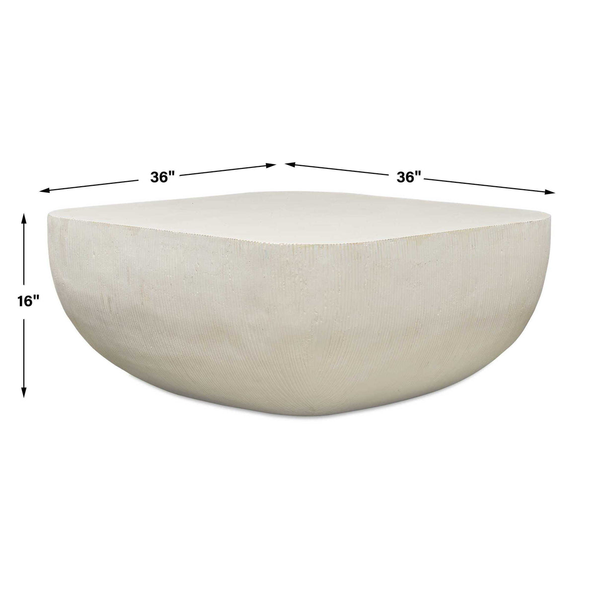 Alma Concrete Outdoor Coffee Table - White by Uttermost - View 5