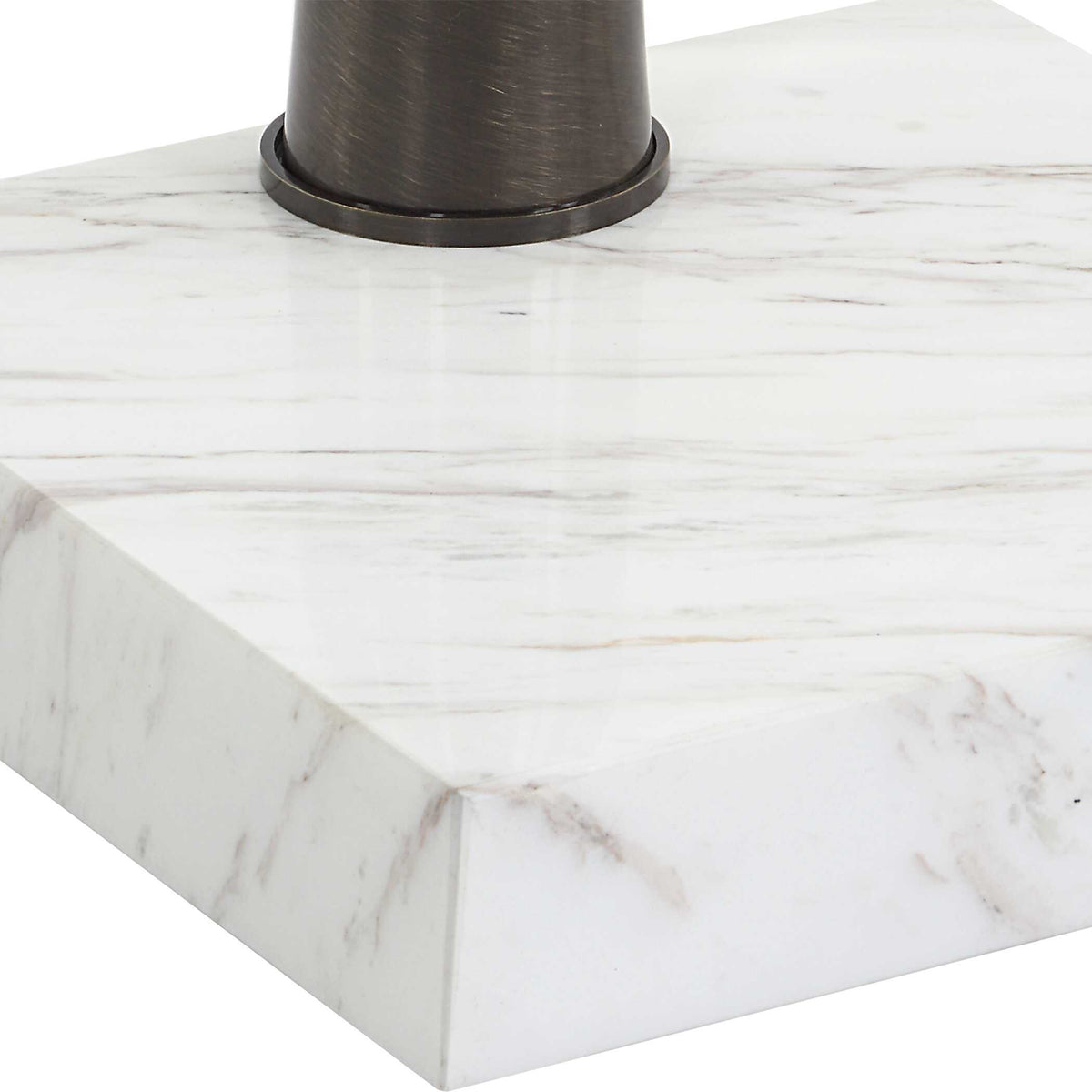 Pelton Marble Glass Drink Table Bronze / White - Dark Brown / White by Uttermost - View 8
