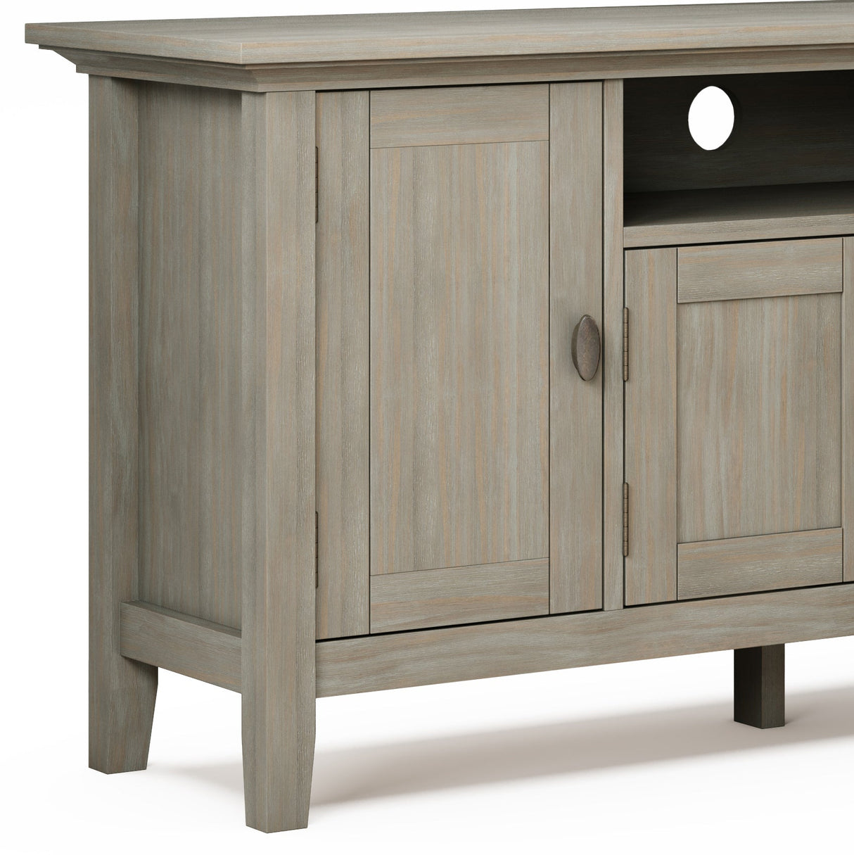 Redmond 72 inch Wide Solid Wood TV Stand in Distressed Grey For TVs up to 80 inches - sold by Home Elegance USA