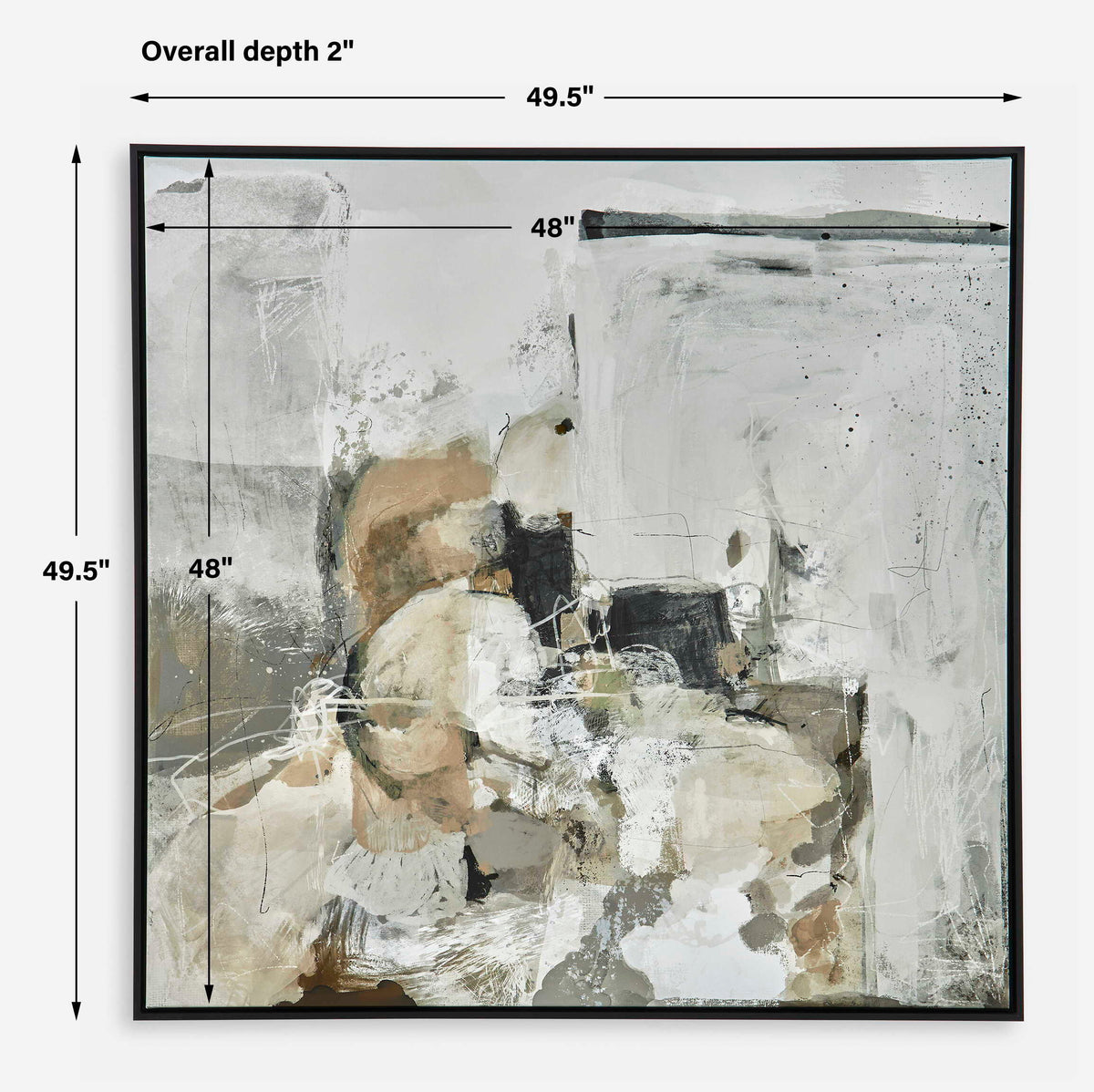 Solace I Abstract Art On Canvas - Gray by Uttermost - View 7