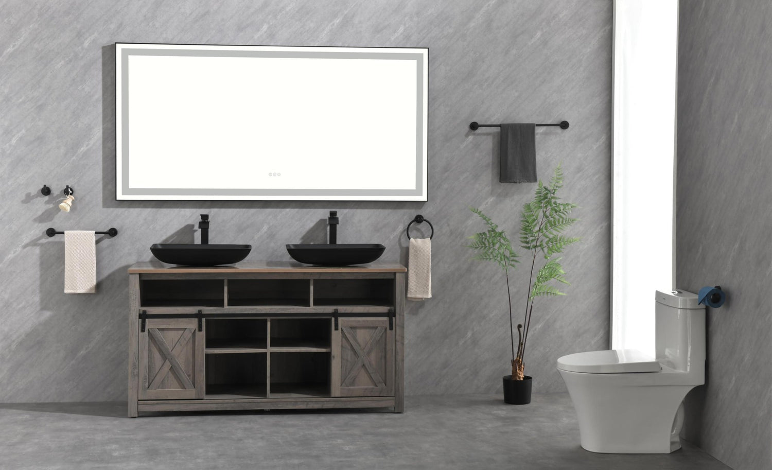 72 in. W x 36 in. H Black Framed LED Single Bathroom Vanity Mirror in Polished Crystal Bathroom Vanity LED Mirror with 3 Color Lights Mirror for Bathroom Wall Smart Lighted Vanity Mirror | Home Elegance USA