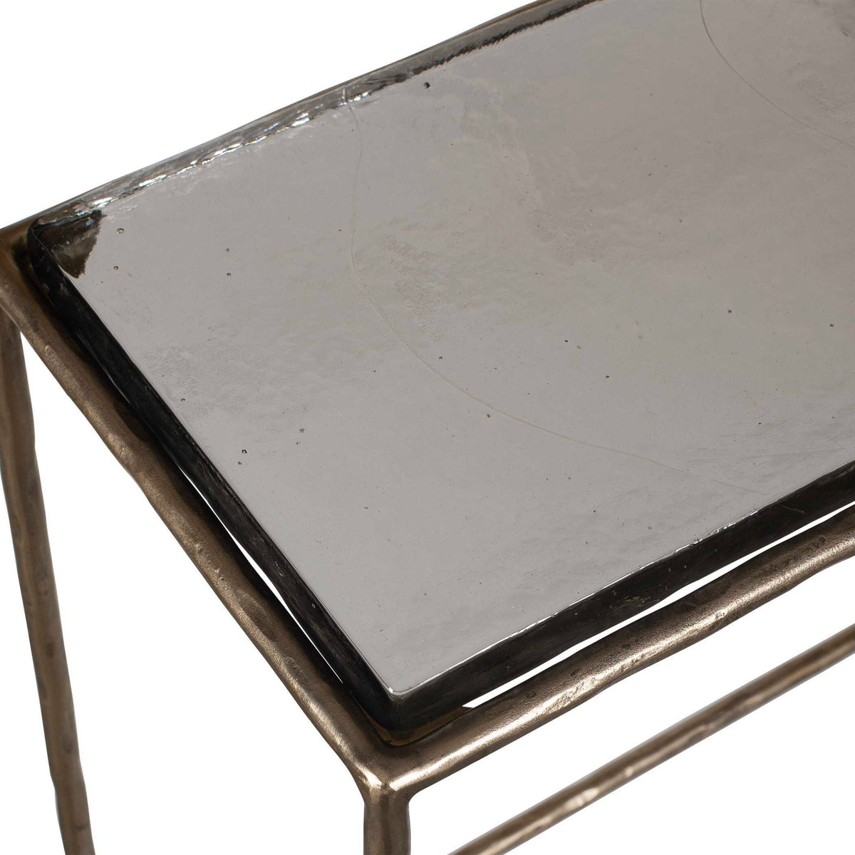 Ovard Minimalist Metal Console Table Brass - Gold / Black by Uttermost - View 6
