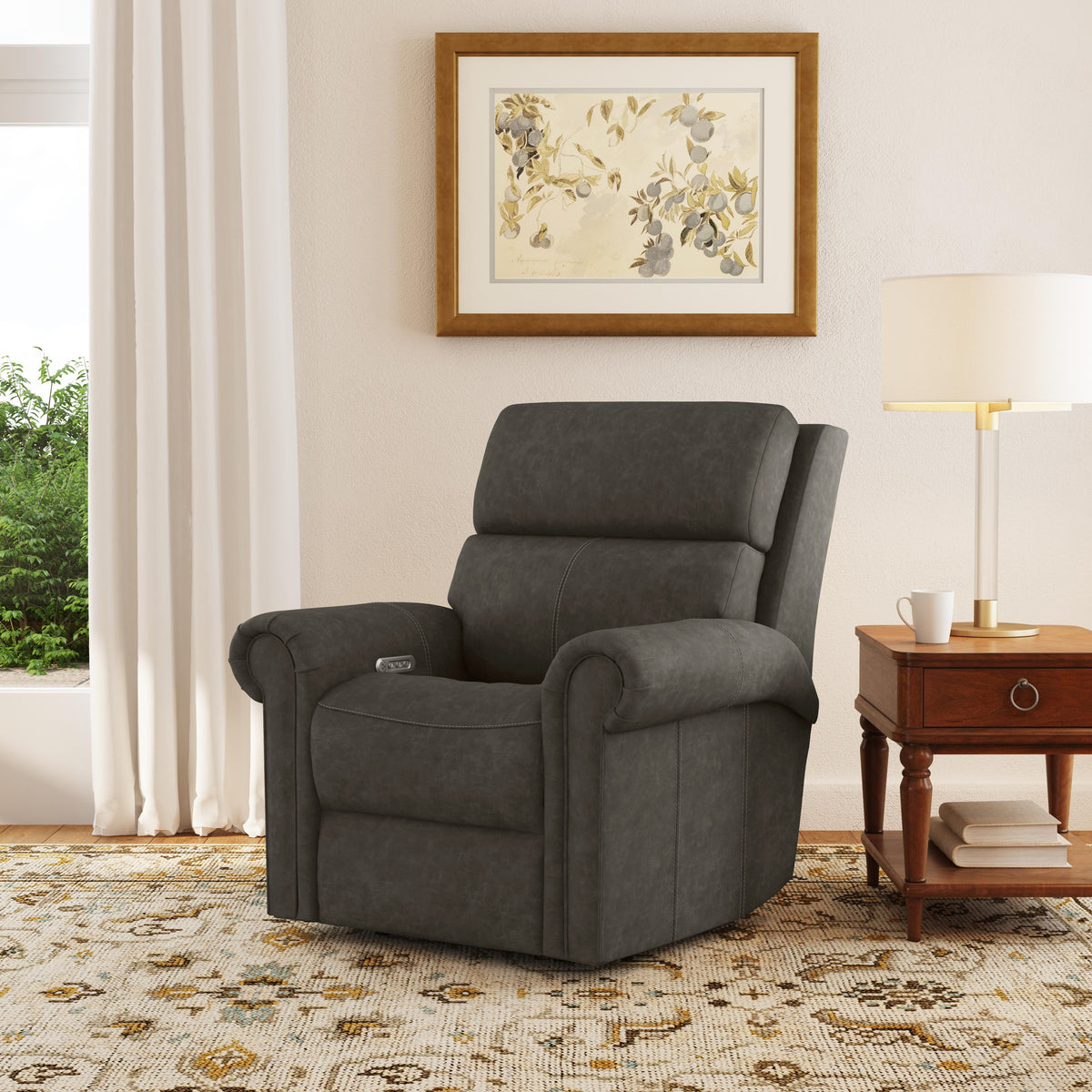 Bernard Power Leather Recliner With Power Headrest & Lumbar | Flexsteel