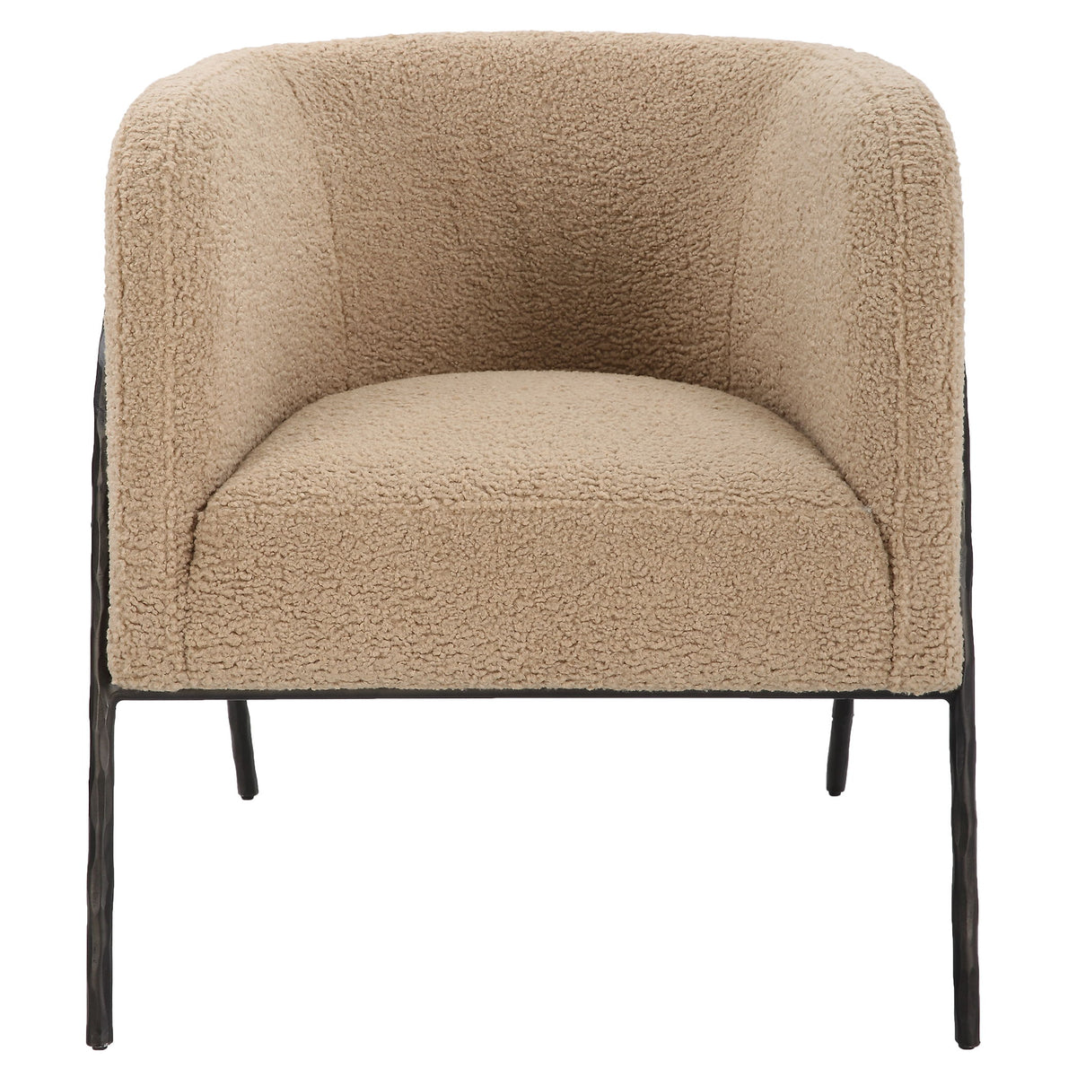 Jacobsen Tan Shearling Barrel Chair - Beige by Uttermost - View 1