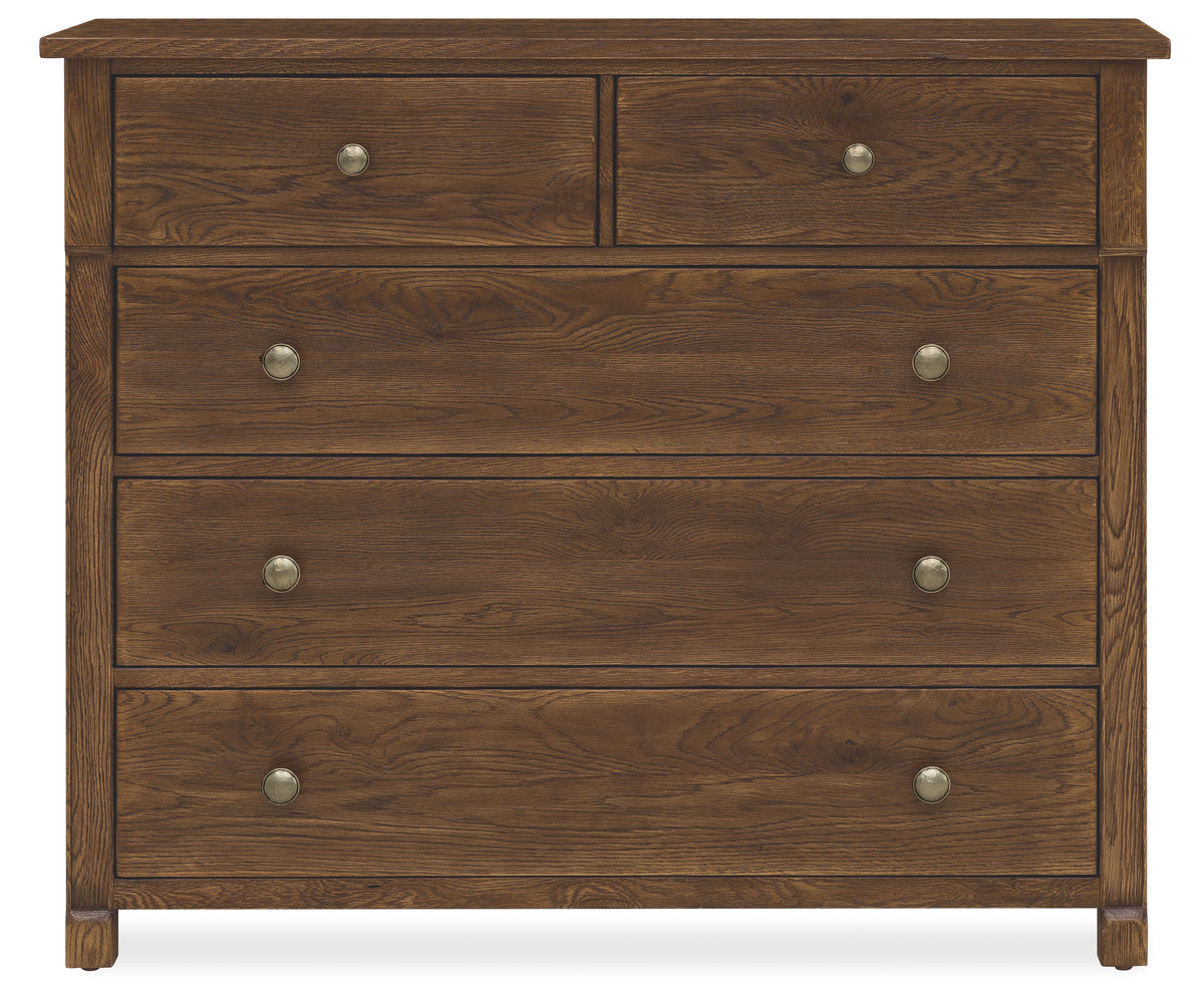 Driftwood Five-Drawer Chest Worn Saddle - Dark Brown by Hooker Furniture - View 3