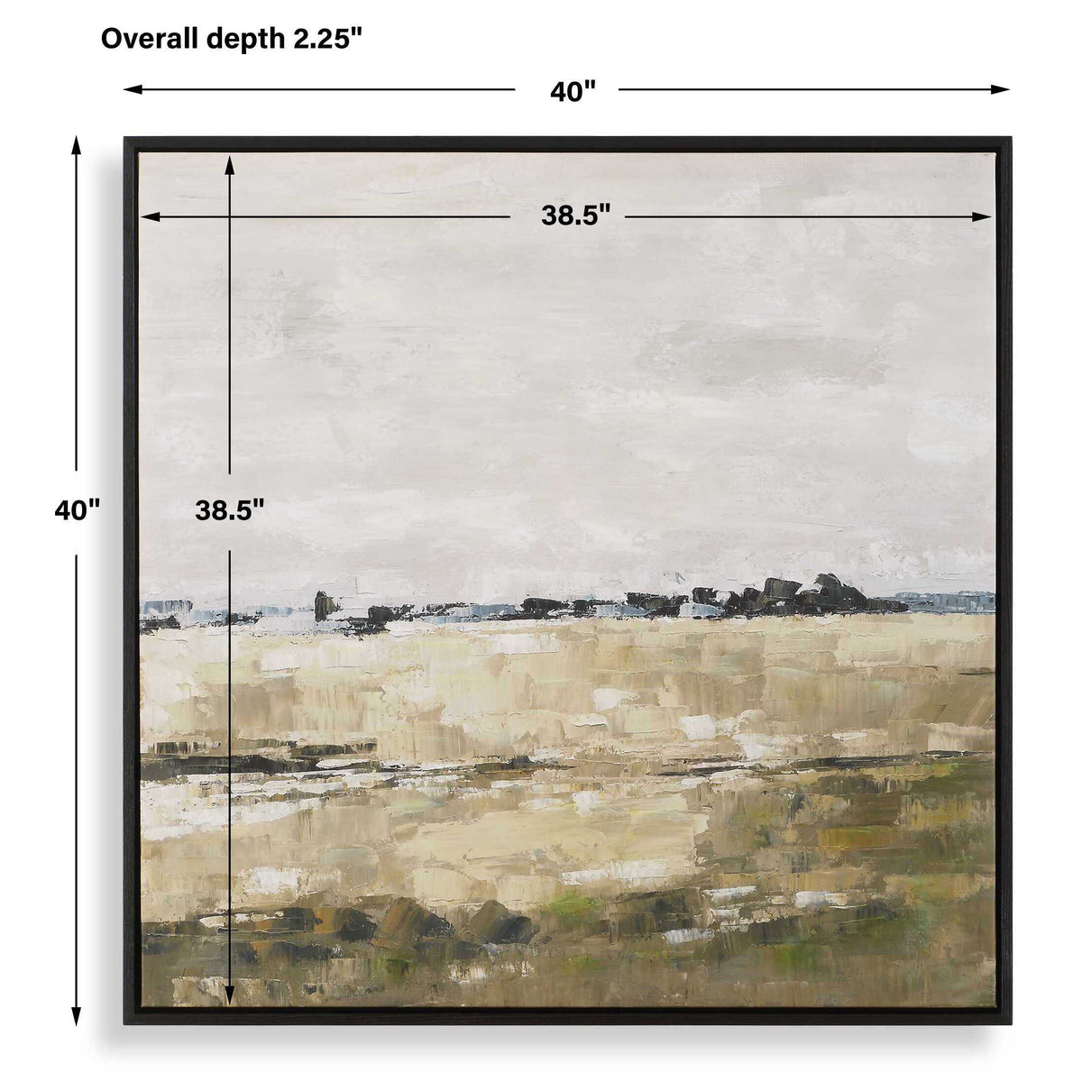 Fragment Hand Painted Landscape Art Black / Brown / Gray / Green / White - Gray / Light Brown by Uttermost - View 7